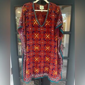 Indian Artisan Embroidered Kaftan, tunic dress from ESD Charleston.